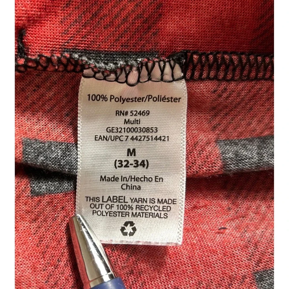 George Mens Buffalo Plaid Pajama Pants Red Black M 32-34 GE32100030853